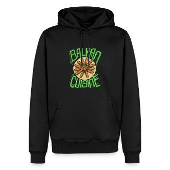 Cuisine balkanique Balkan Peppers Plat Nourriture - Sweat à capuche Premium bio Homme - noir - Devant - Nico (187cm)