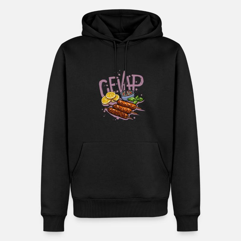 Cevap Saucisses Grillées Serbes Cevapi - Sweat à capuche Premium bio Homme - noir