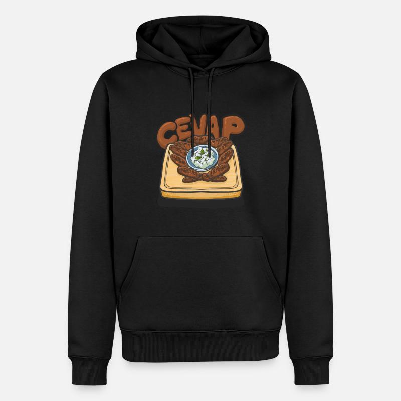 Cevap Saucisses Grillées Serbes Cevapi - Sweat à capuche Premium bio Homme - noir
