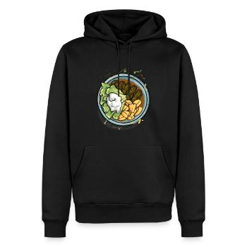 Dolma turc traditionnel avec pomme de terre - Sweat à capuche Premium bio Homme - noir - Devant - Nico (187cm)
