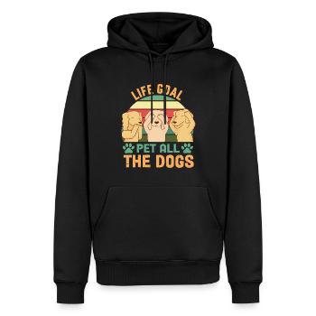 Life Goal Pet tous les chiens - Sweat à capuche Premium bio Homme - noir - Devant - Nico (187cm)
