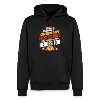 Electrician Electrical Engineer Electronics Technician - Men’s Premium Organic Hoodie - black - Front - Nico (187cm)