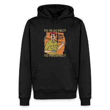 Prospecteur - Sweat à capuche Premium bio Homme - noir - Devant - Nico (187cm)
