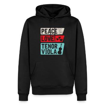 Ténor Alto Instrument de Musique Violoncelle - Sweat à capuche Premium bio Homme - noir - Devant - Nico (187cm)