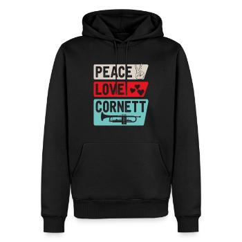Cornett Instrument de musique Cornett Player - Sweat à capuche Premium bio Homme - noir - Devant - Nico (187cm)