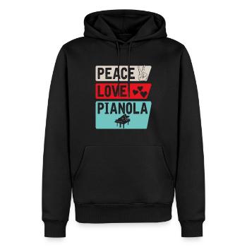 Peace Love Pianola Musical Instrument - Männer Premium Bio Hoodie - Schwarz - Vorne - Nico (187cm)