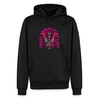 Prospecteur - Sweat à capuche Premium bio Homme - noir - Devant - Nico (187cm)