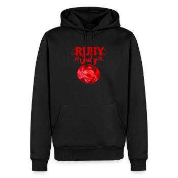 Prospecteur - Sweat à capuche Premium bio Homme - noir - Devant - Nico (187cm)