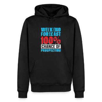 Prospecteur - Sweat à capuche Premium bio Homme - noir - Devant - Nico (187cm)