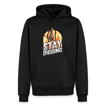 Prospecteur - Sweat à capuche Premium bio Homme - noir - Devant - Nico (187cm)