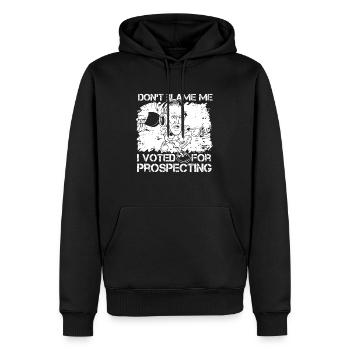 Prospecteur - Sweat à capuche Premium bio Homme - noir - Devant - Nico (187cm)