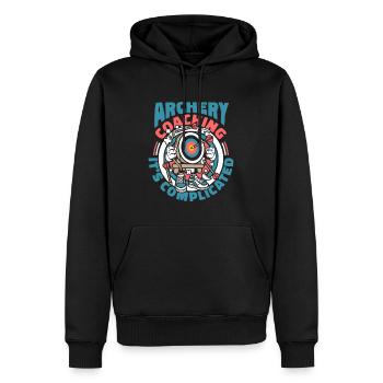 Tir à l’arc Flèche Tir à l’arc Tir à l’arc - Sweat à capuche Premium bio Homme - noir - Devant - Nico (187cm)