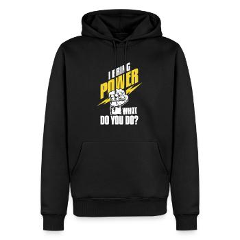 Électricien Ingénieur électricien Technicien en électronique - Sweat à capuche Premium bio Homme - noir - Devant - Nico (187cm)