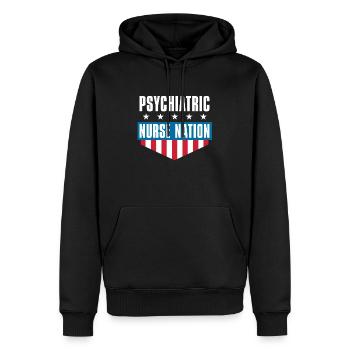 Infirmier - Sweat à capuche Premium bio Homme - noir - Devant - Nico (187cm)