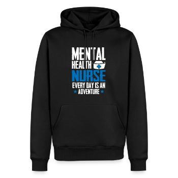 Infirmier - Sweat à capuche Premium bio Homme - noir - Devant - Nico (187cm)