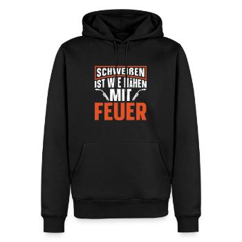 Schmied Schlosser Metallbauer Eisen - Männer Premium Bio Hoodie - Schwarz - Vorne - Nico (187cm)