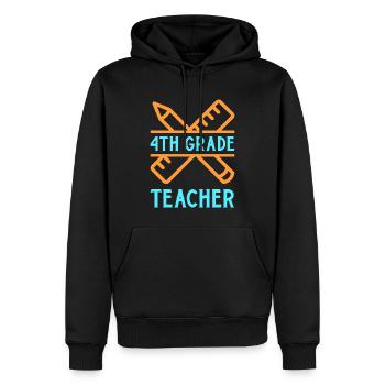 4e année Enseignante éducatrice École de formation à l’emploi - Sweat à capuche Premium bio Homme - noir - Devant - Nico (187cm)