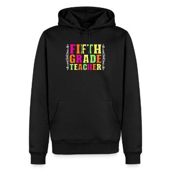 5e année Enseignante éducatrice École de formation à l’emploi - Sweat à capuche Premium bio Homme - noir - Devant - Nico (187cm)