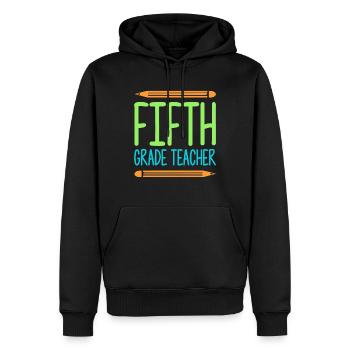 5e année Enseignante éducatrice École de formation à l’emploi - Sweat à capuche Premium bio Homme - noir - Devant - Nico (187cm)