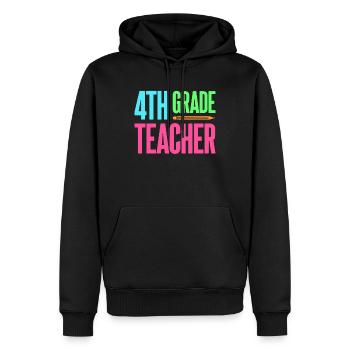 4e année Enseignante éducatrice École de formation à l’emploi - Sweat à capuche Premium bio Homme - noir - Devant - Nico (187cm)