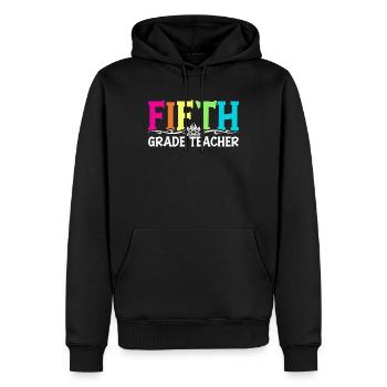 5e année Enseignante éducatrice École de formation à l’emploi - Sweat à capuche Premium bio Homme - noir - Devant - Nico (187cm)