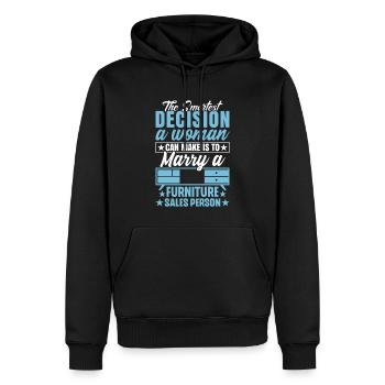 Furniture Sales Person Salesman Saleswoman Job - Männer Premium Bio Hoodie - Schwarz - Vorne - Nico (187cm)