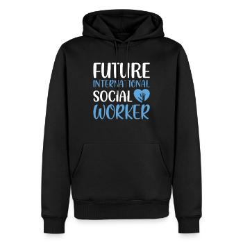 Future profession de travailleur social international - Sweat à capuche Premium bio Homme - noir - Devant - Nico (187cm)