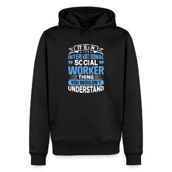 C’est une chose de travailleur social international vous - Sweat à capuche Premium bio Homme - noir - Devant - Nico (187cm)