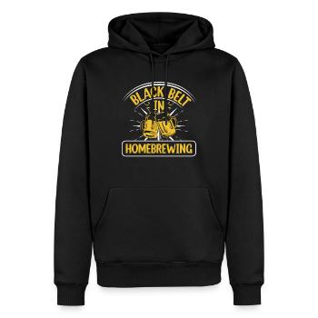 Black Belt In Homebrewing Beer Brewing Alcohol - Men’s Premium Organic Hoodie - black - Front - Nico (187cm)