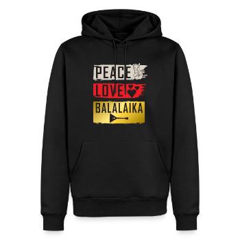 Peace Love Snare Drum Marching Band - Sweat à capuche Premium bio Homme - noir - Devant - Nico (187cm)