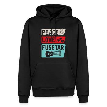 Peace Love Fusetar Guitar Instrument - Männer Premium Bio Hoodie - Schwarz - Vorne - Nico (187cm)