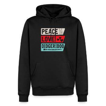 Peace Lovee Didgeridoo Wind Instrument - Männer Premium Bio Hoodie - Schwarz - Vorne - Nico (187cm)