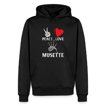 Peace Love Musette Baroque Musette - Männer Premium Bio Hoodie - Schwarz - Vorne - Nico (187cm)