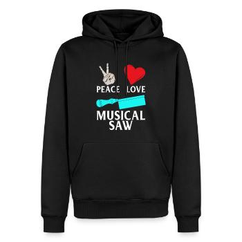 Peace Love Instrument de musique De scie musicale - Sweat à capuche Premium bio Homme - noir - Devant - Nico (187cm)