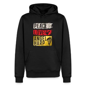 Peace Love Angel Harp Harp Players - Männer Premium Bio Hoodie - Schwarz - Vorne - Nico (187cm)