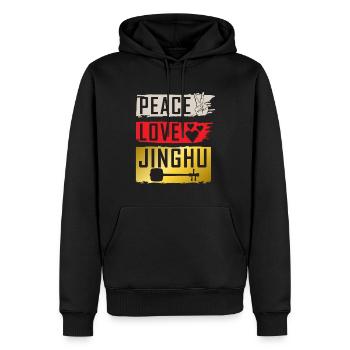 Peace Love Jinghu Musical Instrument - Männer Premium Bio Hoodie - Schwarz - Vorne - Nico (187cm)