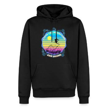 Ich liebe Die schönen Berge und das Skifahren - Männer Premium Bio Hoodie - Schwarz - Vorne - Nico (187cm)