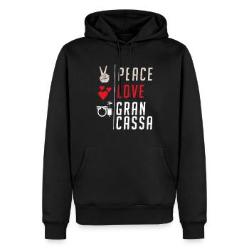 Gran Cassa Instrument de musique Grosse Caisse - Sweat à capuche Premium bio Homme - noir - Devant - Nico (187cm)
