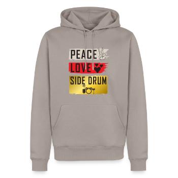 Instrument de musique à caisse claire latérale - Sweat à capuche Premium bio Homme - taupe - Devant - Nico (187cm)