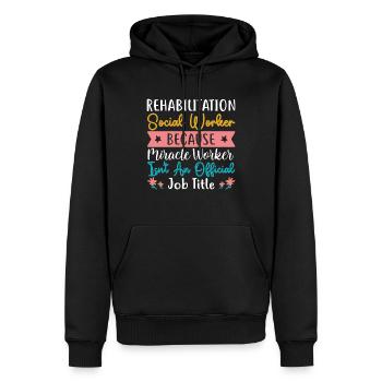 Réadaptation Travailleur social Profession Emploi Réadaptation - Sweat à capuche Premium bio Homme - noir - Devant - Nico (187cm)