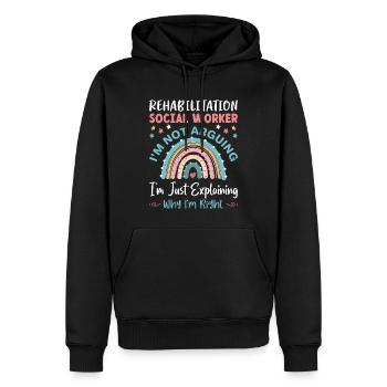 Réadaptation Travailleur social Profession Emploi Réadaptation - Sweat à capuche Premium bio Homme - noir - Devant - Nico (187cm)