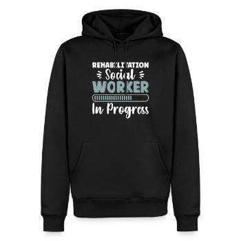 Réadaptation Travailleur social en cours Emploi - Sweat à capuche Premium bio Homme - noir - Devant - Nico (187cm)