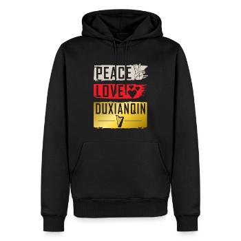 Peace Love Duxianqin String Instrument - Men’s Premium Organic Hoodie - black - Front - Nico (187cm)