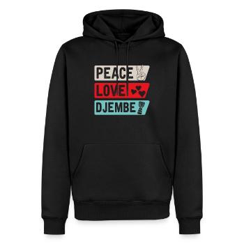 Peace Love Djembé Instrument de tambour - Sweat à capuche Premium bio Homme - noir - Devant - Nico (187cm)