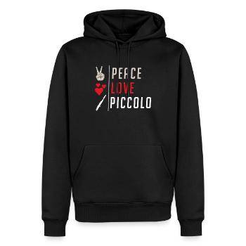 Peace Love Piccolo Instrument de musique - Sweat à capuche Premium bio Homme - noir - Devant - Nico (187cm)