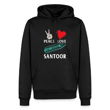 Peace Love Santoor Music Instrument - Männer Premium Bio Hoodie - Schwarz - Vorne - Nico (187cm)