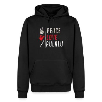 Peace Love Pulalu Musical Instrument - Männer Premium Bio Hoodie - Schwarz - Vorne - Nico (187cm)