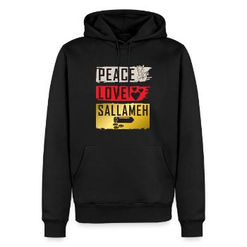Peace Love Sallameh Music Instrument - Männer Premium Bio Hoodie - Schwarz - Vorne - Nico (187cm)