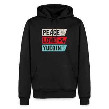 Peace Love Yueqin Instrument - Sweat à capuche Premium bio Homme - noir - Devant - Nico (187cm)