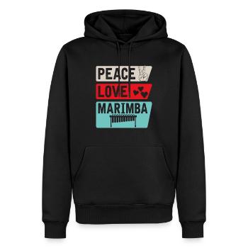 Peace Love Marimba Instrument Guatemala - Sweat à capuche Premium bio Homme - noir - Devant - Nico (187cm)